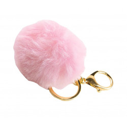 Grossiste Porte Clés Pompon Rose