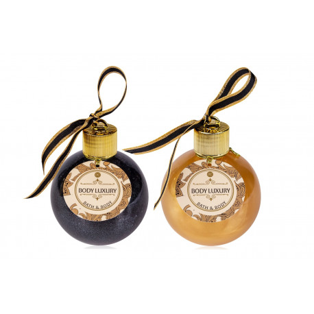 Gel douche & Bain moussant BOULE 240ml Or métallique & Noir pailleté