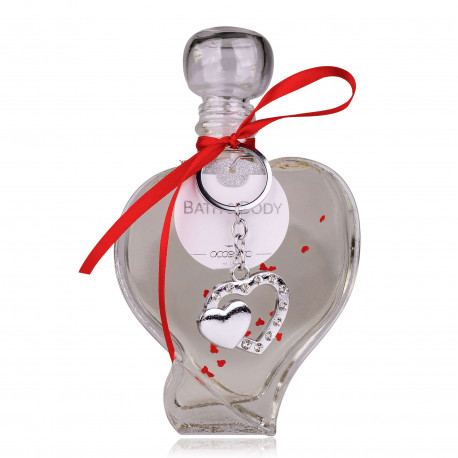 PASSION 200ml Transparent à paillettes coeurs rouges