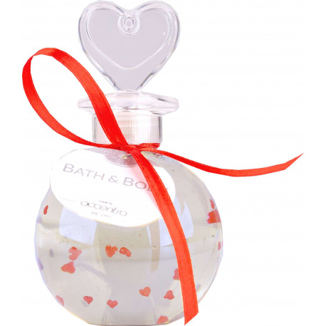 JADE 250ml Transparent à paillettes coeurs rouges
